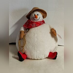 Figi Snowman Cowboy Plush Sheriff Joe Wide Christmas 2002 Vintage 13"